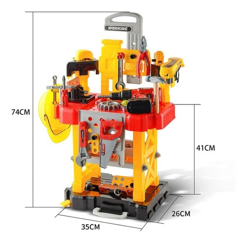 Mesa De Trabajo Herramientas Para Niños Transformable 83 Pzs