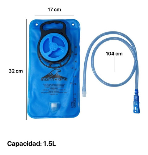 Imagen 4 de 10 de Mochila Chaleco Montagne Galax + Bolsa Hidratacion Running