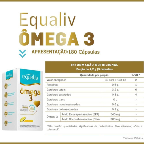 Kit 8 Ômega 3 Óleo De Peixe 1.000mg 180 Cápsulas - Equaliv