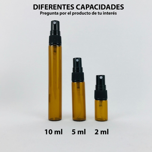 Frasco Atomizador Pluma 10 Ml Vidrio Ámbar Spray 150pz