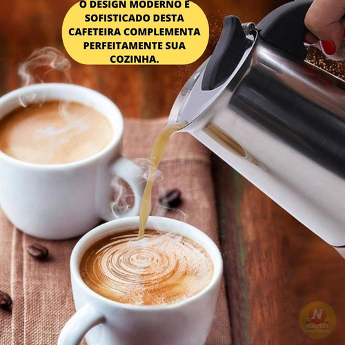 Cafeteira Italiana Inox Premium 6 Xicaras Melhor Cafeteira