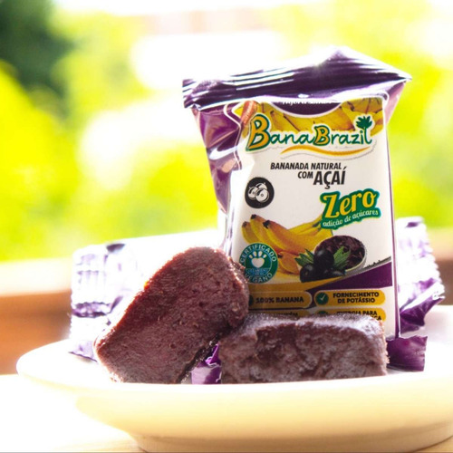 Bananinha Cremosa 100% Banana Com Açaí 03 Pacotes De 230g