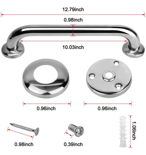 2 Barras De Ducha De 12 Pulgadas De Acero Inoxidable Para Ba