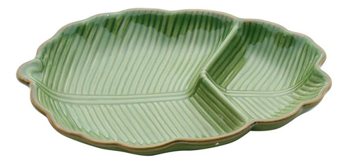 Folha Lyor Banana Leaf De Ceramica Verde 26,5cm X 20cm X 4cm