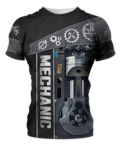 Scv Camiseta Estampada De Herramientas Mecánicas 3d