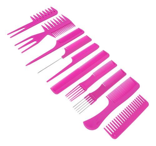 Peine Para Peinar El Cabello, 10 Unidades, Mango Ergonómico,