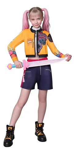 Disfraz De Cosplay Rumi Para Niña | Conjunto De Chaqueta Con Lentejuelas Y Pantalón Corto | Poliéster Cómodo Para Actuaciones Y Fiestas