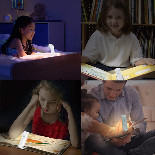 Imagen 5 de 7 de Luz Led Lectura Lampara Libros Clip Recargable Linterna