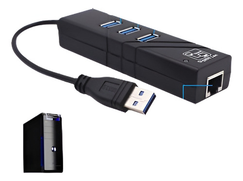 Usb Hub De Adaptador Tipo C 3,0 Gigabit Ethernet Lan Rj45 Re