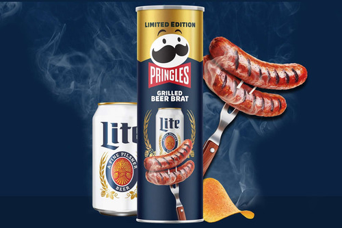 Papas Pringles Salchichas A La Parilla Con Miller Lite Impor