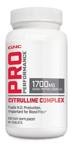 Complejo De Citrulina 1700 Mg Gnc 60 Tabletas