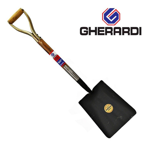 Imagen 2 de 4 de Pala Ancha Forjada Gherardi Original Cabo Madera