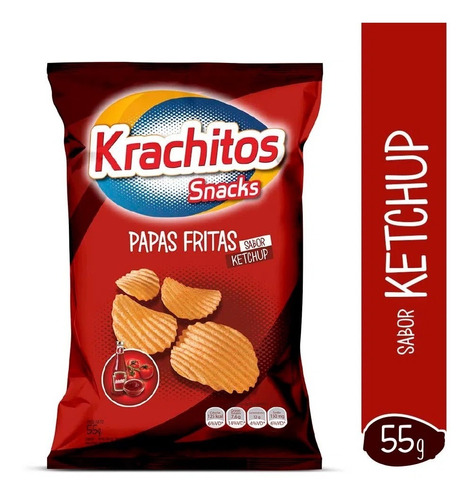 Imagen 1 de 2 de Oferta! Papas Fritas Sabor Ketchup Krachitos 55g Snack