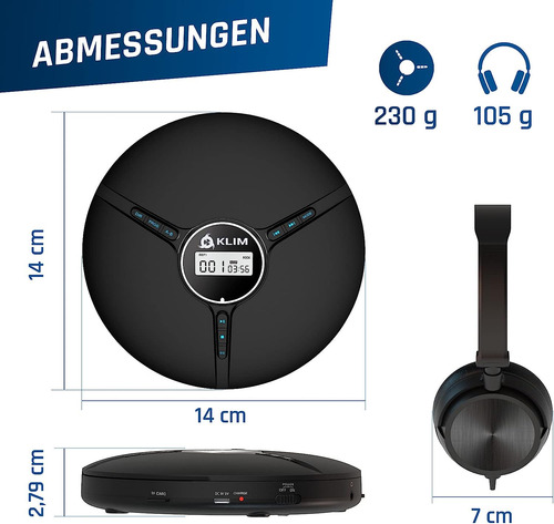 Discman Auriculares, Reproductor De Cd Portátil Auricu...