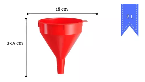 5 Embudos Grandes Plástico Duro Uso Rudo Cubasa 5 Li Rojos