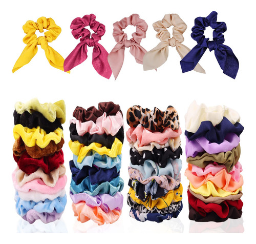 45pcs Ligas Para Cabello, Scrunchies Para Cabello Y Cabello