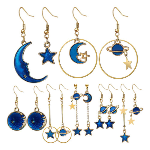 Par De Pendientes Planet Earrings Con Forma De Estrella Y Lu