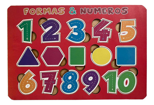 Quebra-cabeça Encaixe Formas E Números Brinquedo Pedagógico