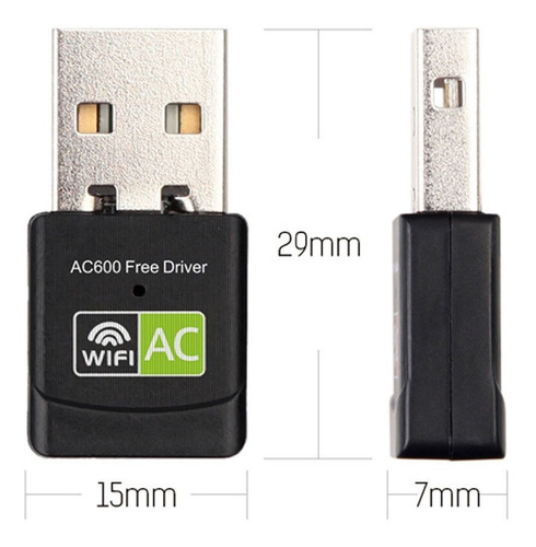Imagen 3 de 4 de Receptor Usb Wifi Dongle 5.8ghz Pc Notebook 600 Mbps P7 H9