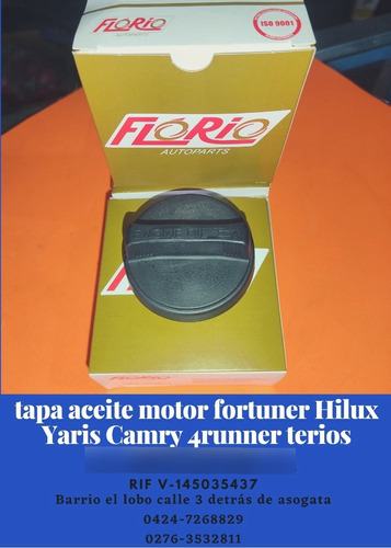Tapa Aceite Motor Fortuner 4runner Yaris Hilux Corolla Terio