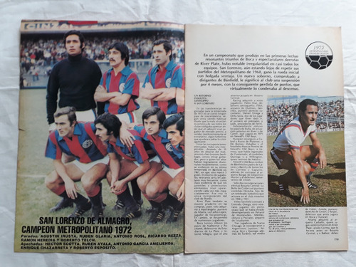 Lamina San Lorenzo Campeón 1972 Historia Del Futbol Profes (Usado)