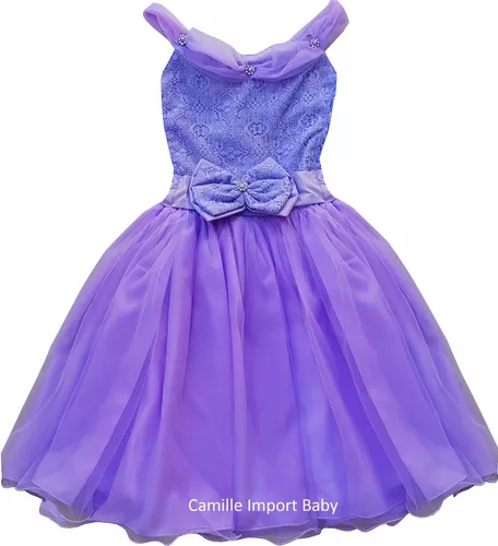 Vestido Infantil Princesa Sofia Rapunzel C/ Busto Trançado - Rosa