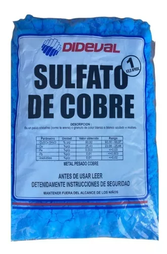 Sulfato de Cobre Bolsa 1 kg Dideval