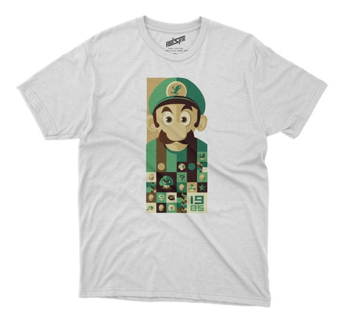 Remera Mario Bros Luigi Cubos Algodon 100% Impresion Dtg