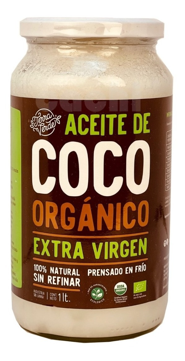 Aceite De Coco Terra Verde Orgánico Extra Virgen 1lt