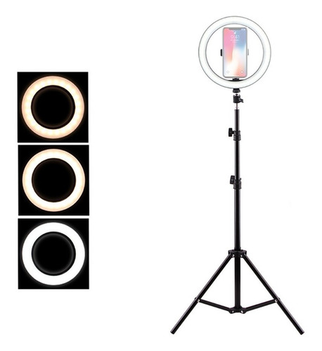 Aro De Luz Led Selfie 26cm C/ Tripode 160 Soporte Celular 