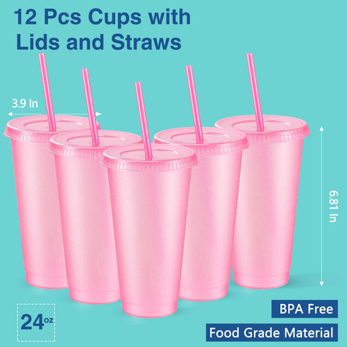 Amyhill 12 Pcs Tazas De Brillo Reutilizables Con Tapas Y De