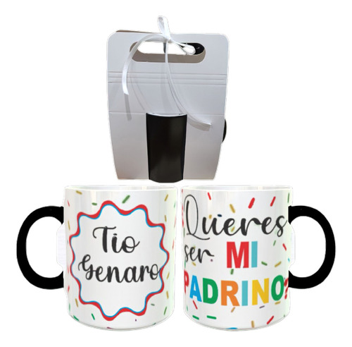 Taza Magica Con Caja Personalizada Para Padrinos Madrinas