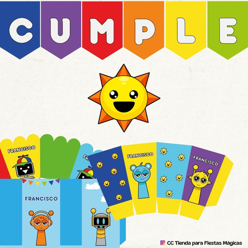 Kit Imprimible Personalizado Cumpleaños Sprunki Invitación