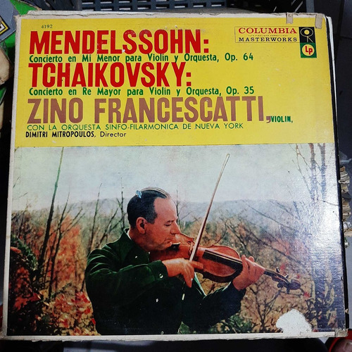 Vinilo Zino Francescatti Violin Mendelssohn Tchaikovsky Cl2