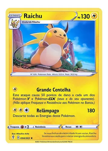 Pokémon Pikachu Raichu Raichu De Alola Com Lote 100 Cartas