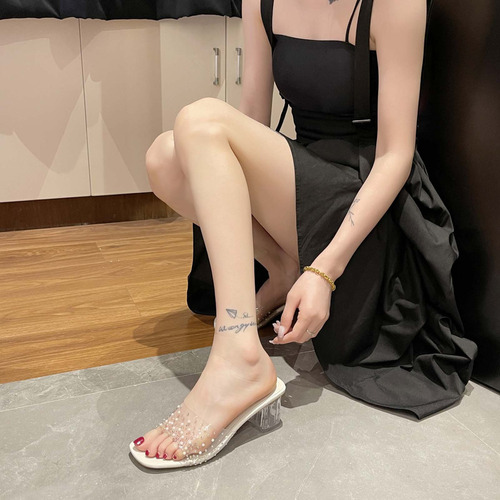 Zt Slipper Casuales De Verano Mujer, Tacón Alto Grueso