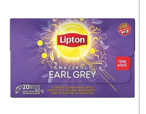 Imagen 1 de 1 de Te Lipton Earl Grey Caja 20 Saquitos Importado