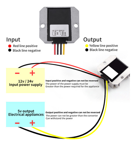 Convertidor De Vehículo Dc-dc 12v/24v A 5v 5a 25w Voltage St