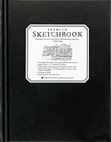Book : Premium Black Sketchbook - Large (8-1/2 Inch X 11...