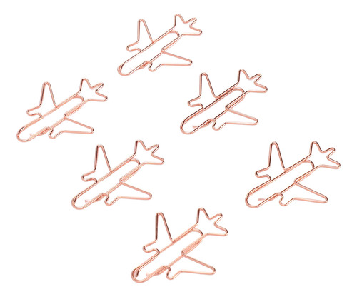 Lindos Sujetapapeles Con Forma De Avión, 80 Unidades, Oro Ro