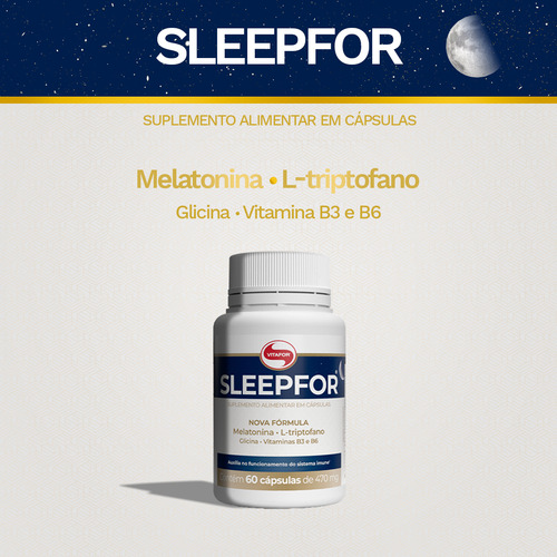 Sleepfor Com 60 Cápsulas Da Vitafor 470mg Triptofano 5htp