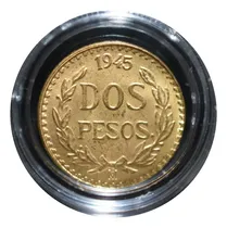 Comprar Moneda Original $2 Dos Pesos Oro 1945 Ley 0.900 En Capsula