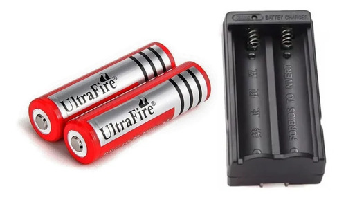 2 Pilas Litio Recargables 3.7v 18650 Cargador Doble 5000mah