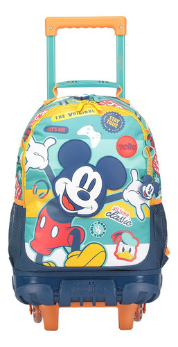 Morral Totto Maleta De Ruedas Mickey Tamaño Mediano Niño