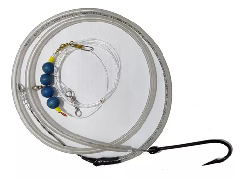 Linea De Pesca Para Cazon 1 Anzuelo 8/0 Cable Acero 120lbs