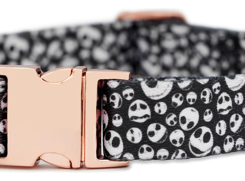 Instapettags Jack Skellington Collar De Perro De Oro Rosa |