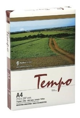 Resma Papel Tempo A4 75gr X500 Unidad