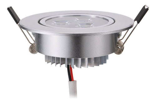 Lámpara Led Empotrable De Techo Plateada, Blanca Cálida, Est