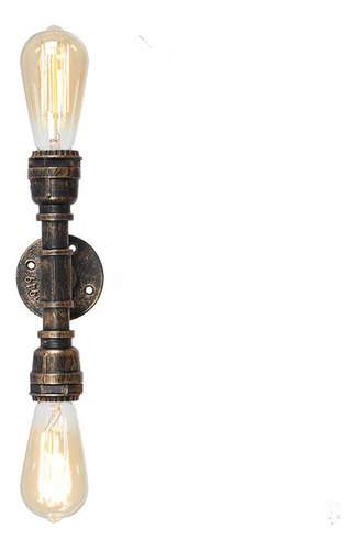 Efinehome Vintage Edison - Lampara Industrial De 2 Luces Par