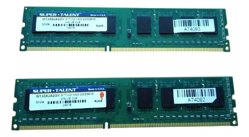 Memoria Super Talent 2x2gb Ddr3 1333mhz Dimm Usa - Tienda